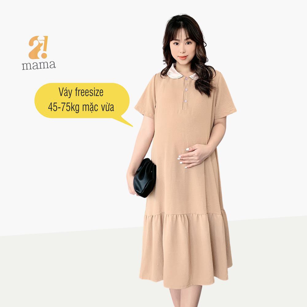 Đầm bầu ( váy bầu ) dự tiệc  BAU FASHION - SHOP MEVABE.G18: giá rẻ đẹp dáng suông đuôi cá sang chảnh màu đen be  V38