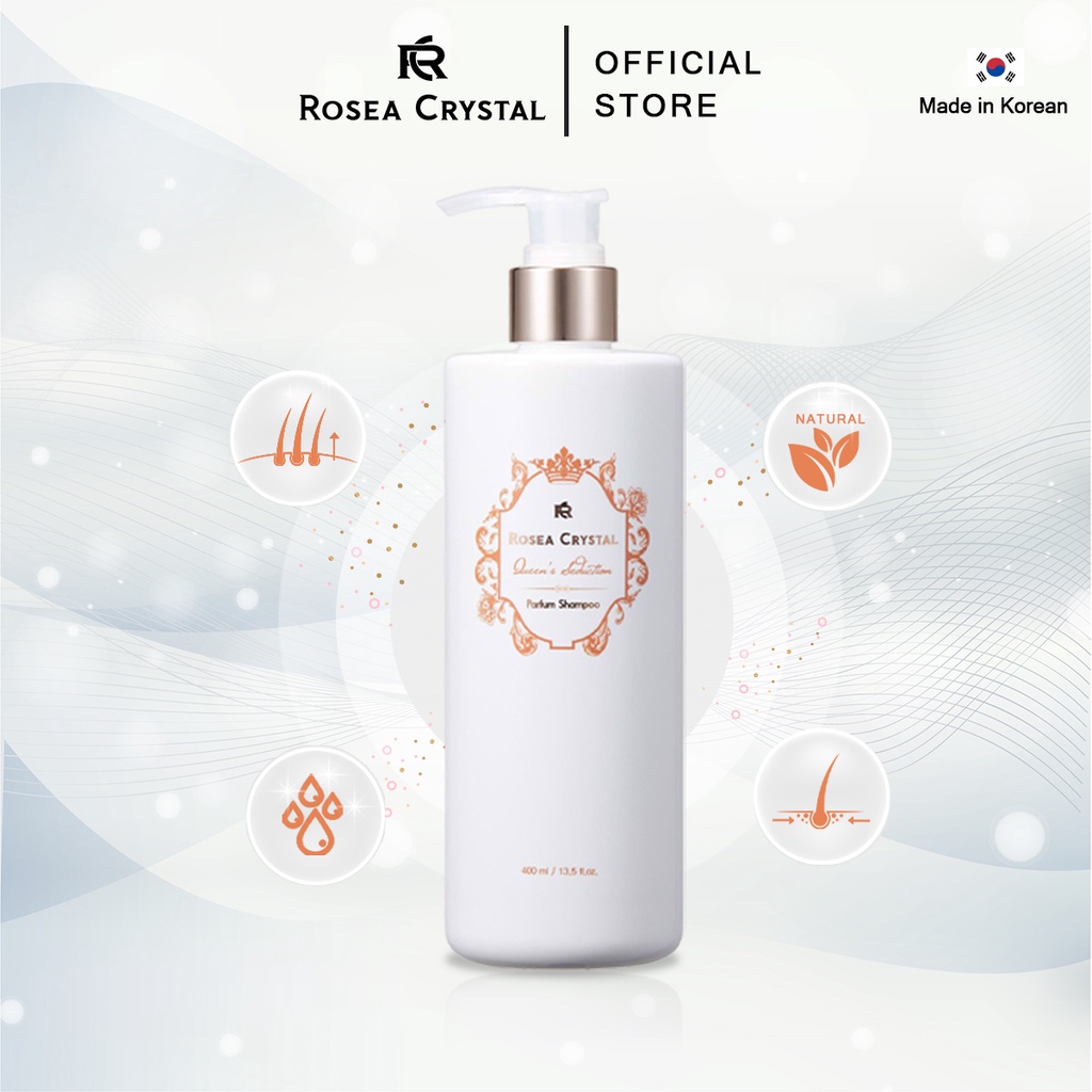 Dầu gội Rosea Crystal Queen's Seduction Parfum Shampoo lưu hương, kích thích mọc tóc 400ml