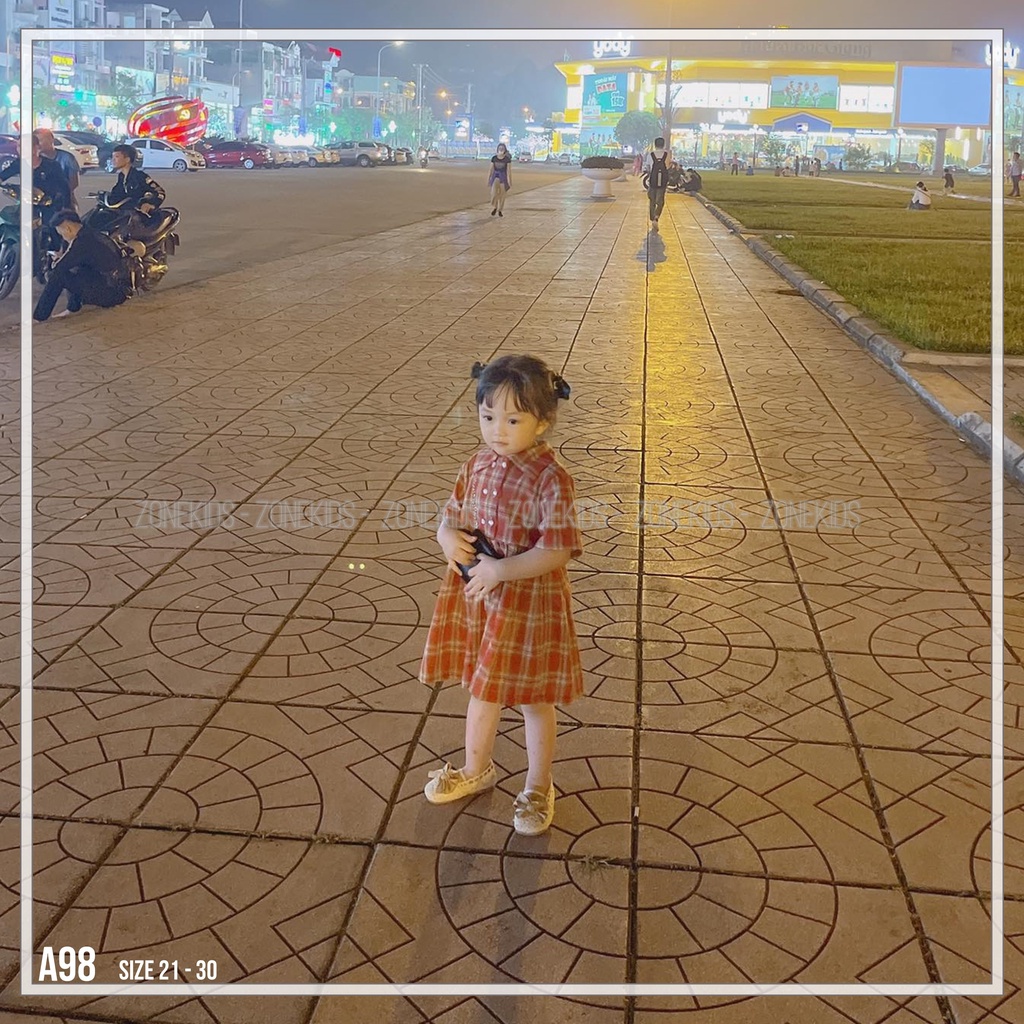 Giày búp bê vải phối nơ bản to cho bé gái Zonekids - A98