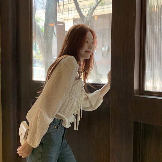 Áo Thời Trang Hàn Quốc Dài Tay In Hoa | BigBuy360 - bigbuy360.vn