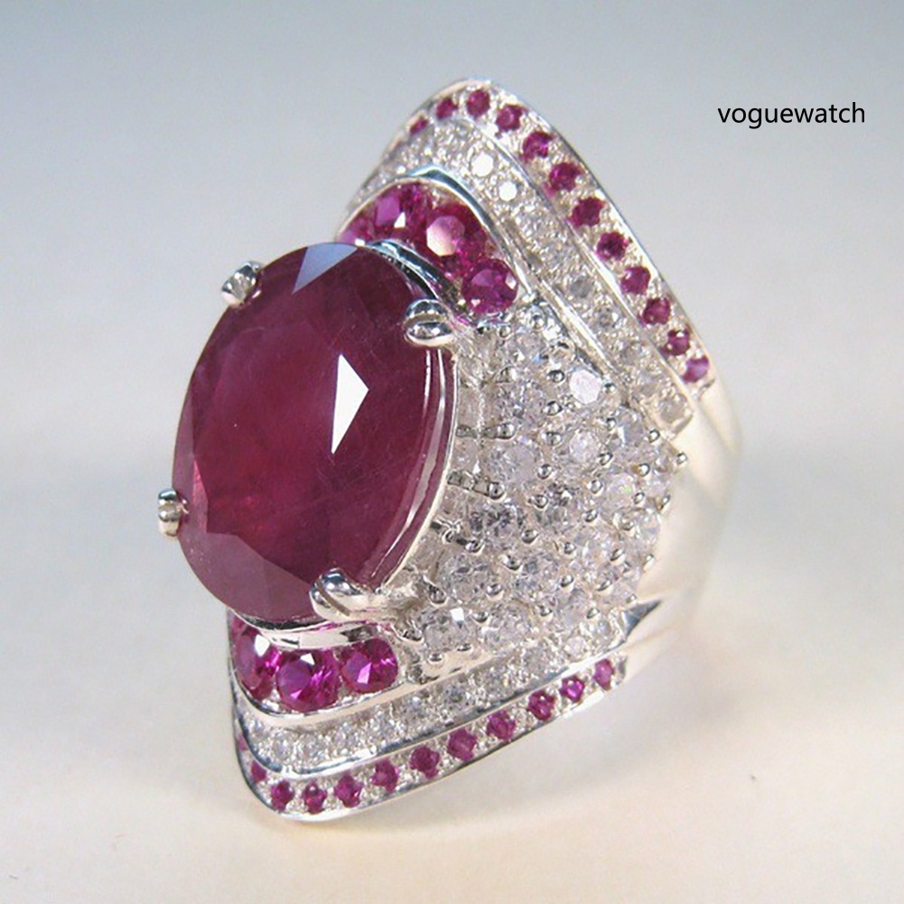 Nhẫn Đính Đá Ruby Nhân Tạo Thời Trang Cho Nữ