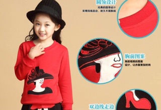Set váy bé gái áo đỏ dài tay