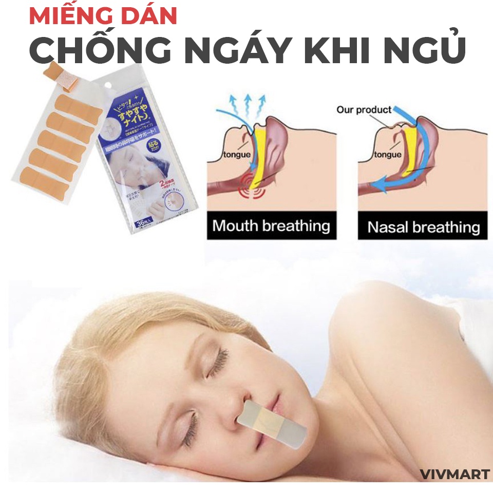 [Tuyệt Phẩm] Miếng Dán Chống Ngáy Nhật Bản, Chống Há Miệng Khi Ngủ Cho Người Lớn Và Trẻ Em