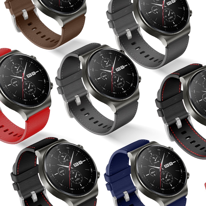 YIFILM Dây đeo đồng hồ thông minh bằng da thời trang cho Huawei Watch Gt2 Pro
