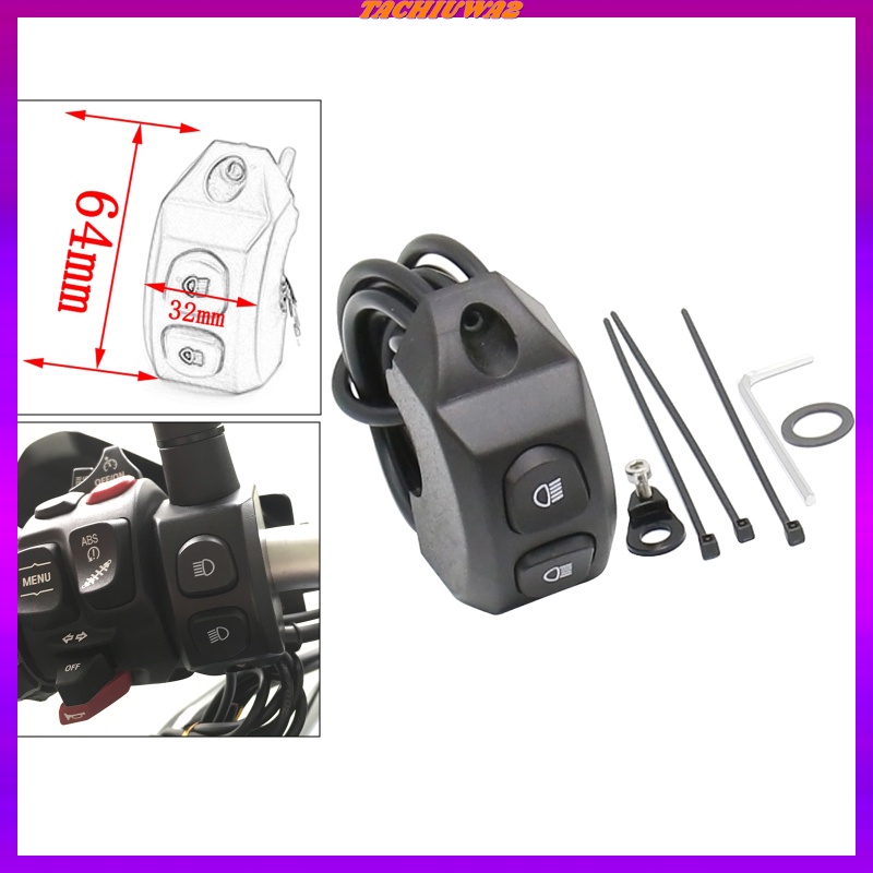 Rơ Le Công Tắc Đèn Sương Mù Thông Minh Tachiuwa2 Cho BMW R1200GS R1250GS Adventure Màu Đen