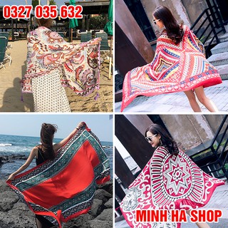 Khăn Choàng Boho Thổ Cẩm Đi Biển - Khăn Choàng Cổ Giữ Ấm Họa Tiết Thổ Cẩm 100x180 cm (HÀNG LOẠI 1)