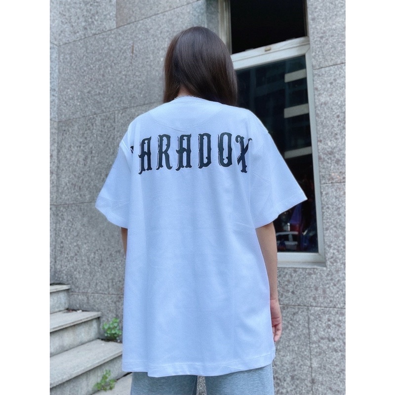 Áo thun tay lỡ form rộng Paradox unisex chất cotton dày nam nữ 2 màu Đen/Trắng