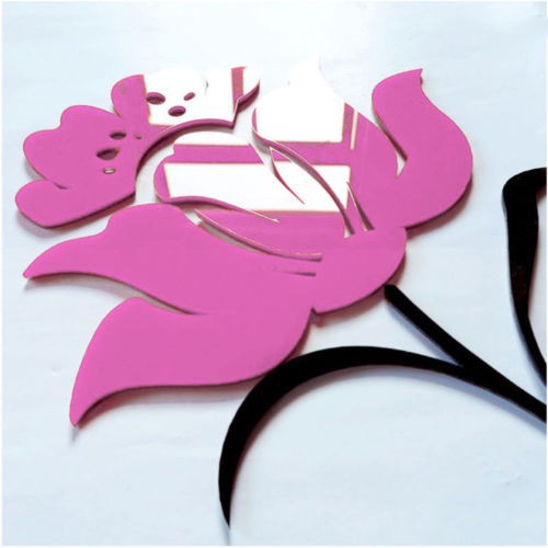 Sản Phẩm Mới, Decal Dán Tường 3D, Mẫu Bình Hoa, Màu Mận Chín (Đỏ Thẫm), Có Thể Trang Trí Sau Ti-vi, Trang Trí Phòng