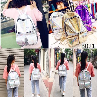 [Nhập ULZS5 Giảm 5%]-BALO HOLOGRAM MÀU BẠC VỪA A4-(ảnh thật) B021
