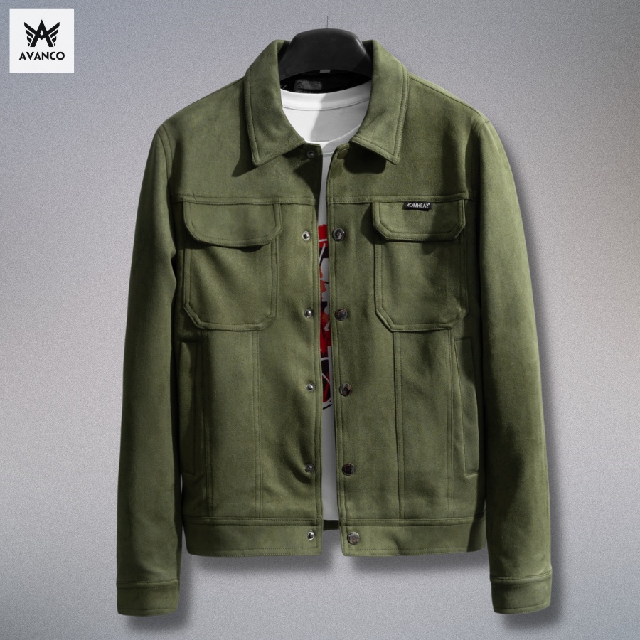 Áo khoác da lộn nam Hàn Quốc Jacket mùa đông 2023 Avanco, hàng cao cấp mặc lên cực đẹp RH1