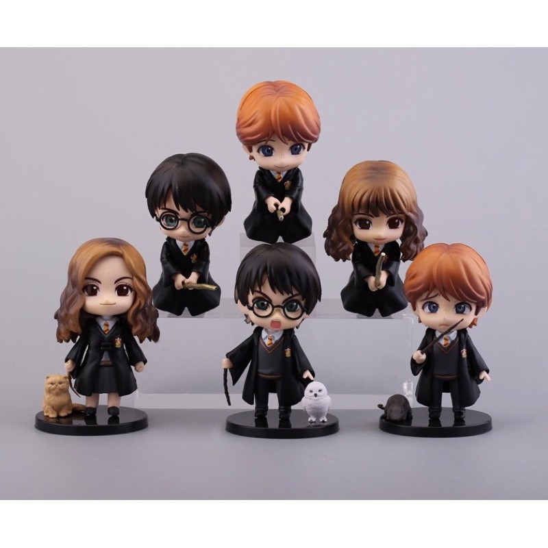 Có sẵn  Set 6 Mô Hình 9cm Harry Potter Ron Hermione Phiên bản Q