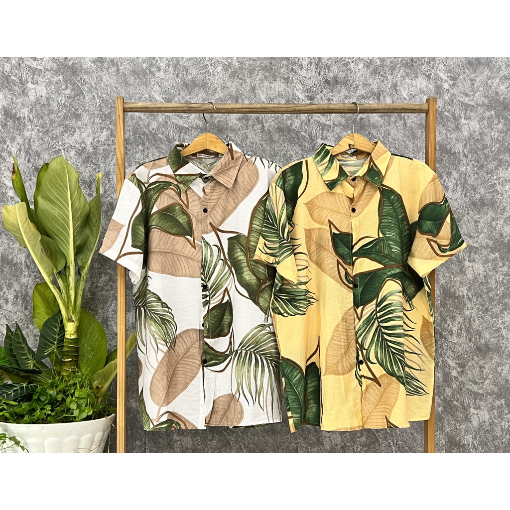 MẪU MỚI  Áo Sơ Mi Hawaii Đũi Tơ Cao Cấp