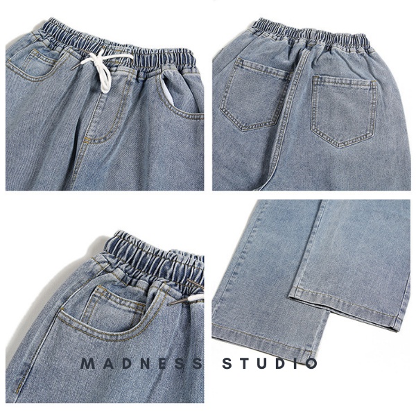 Quần Jean ống rộng nam nữ MADNESS Trơn Lưng Chun Mẫu Mới Phong Cách Cá Tính Thời Trang Hot Trend | BigBuy360 - bigbuy360.vn