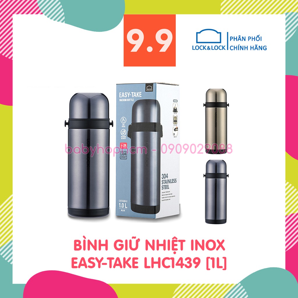 [LOCK&LOCK CHÍNH HÃNG] BÌNH GIỮ NHIỆT INOX EASY-TAKE LHC1439 [1L]