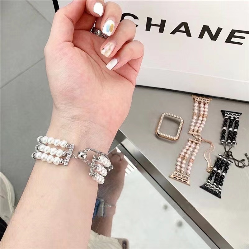Dây Đeo Ngọc Trai 42mm 44mm 40mm 38mm 41mm 45mm 49mm Cho Iwatch series 8 / 7 / SE / 6 / 5 / 4 / 3