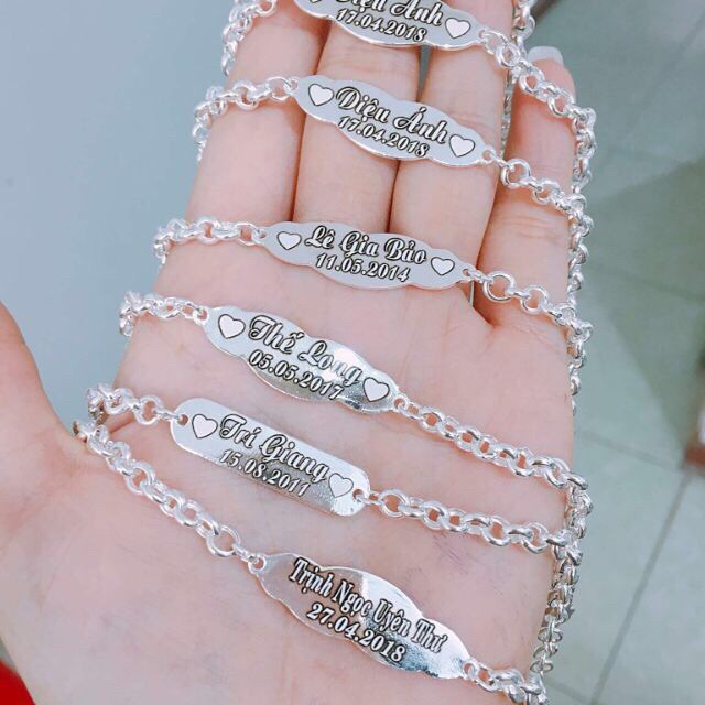 💥💥 Lắc tay bạc đẹp khắc tên, số đt, ngày sinh, thêm 12 con giáp...cho bé yêu | BigBuy360 - bigbuy360.vn