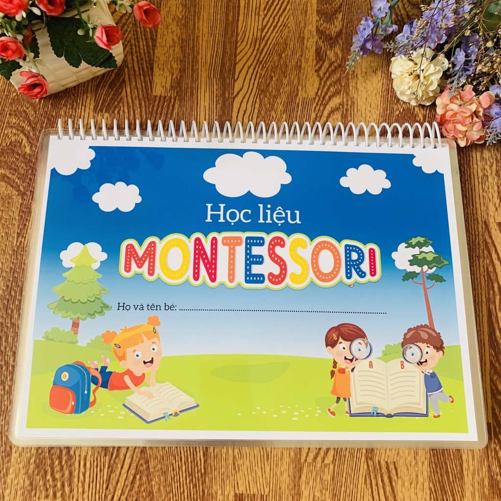 Bộ Học Liệu Bóc Dán Montessori 2in1 Giúp Bé Phát Triển Quan Sát, Tập Đọc, Tập Nói