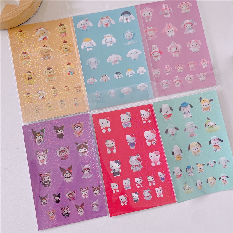 Zanmo tờ nhãn dán sticker sanrio kuromi kim tuyến lấp lánh