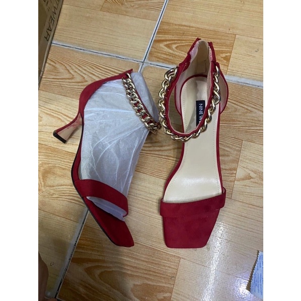 Giày sandal NINE WEST đỏ quai xích xuất khẩu