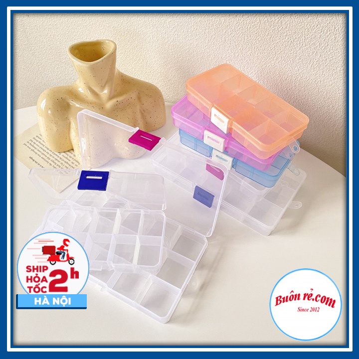 Hộp Nhựa 10 Ngăn Đựng Thuốc, Trang Sức Phụ Kiện Nhỏ Gọn - Hộp Nhựa Trong Suốt Chia Ngăn Tiện Lợi - 01583