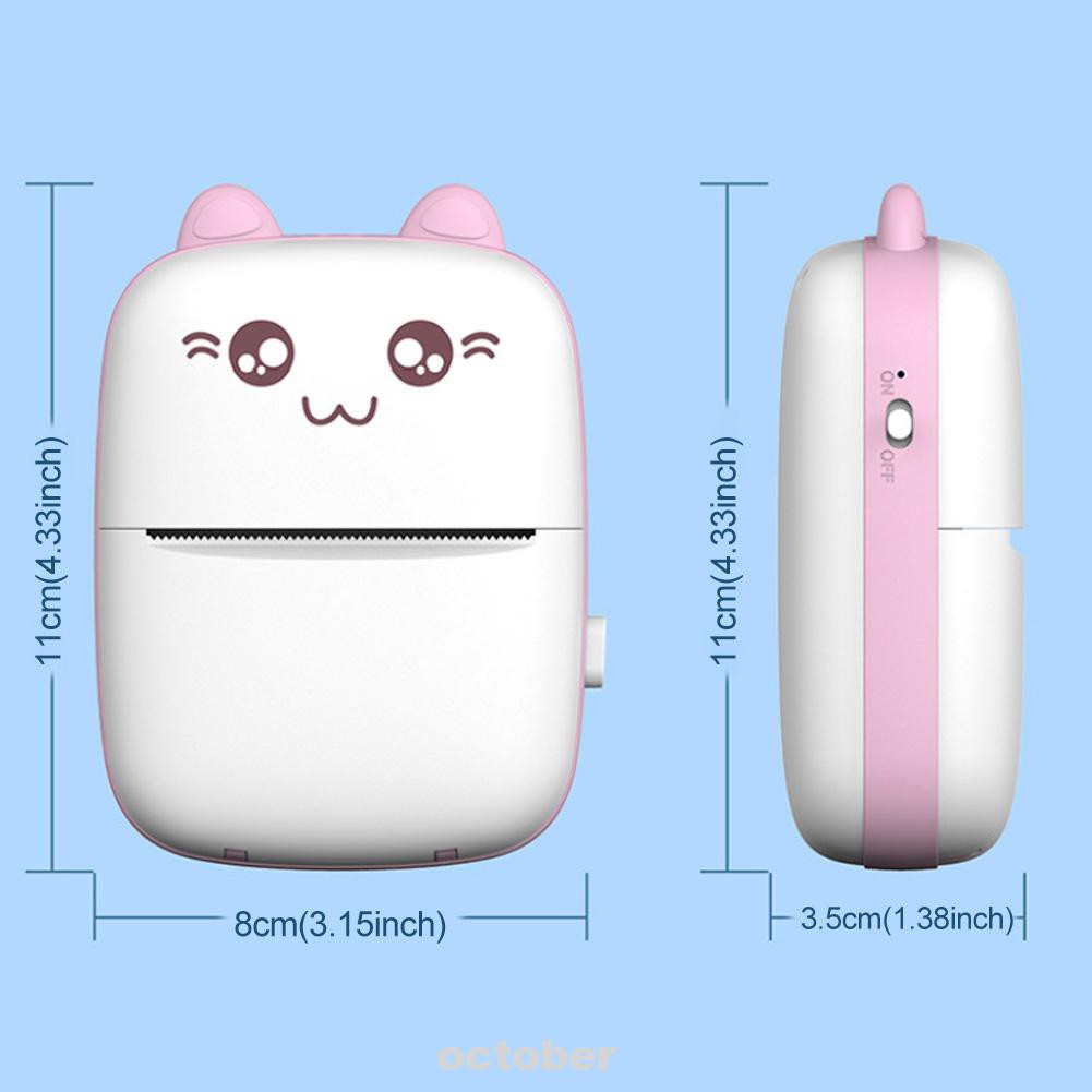 Cute Office Rechargeable Receipt Wireless Bluetooth Mini Portable Photo Label 200dpi HD Thermal Printer | BigBuy360 - bigbuy360.vn