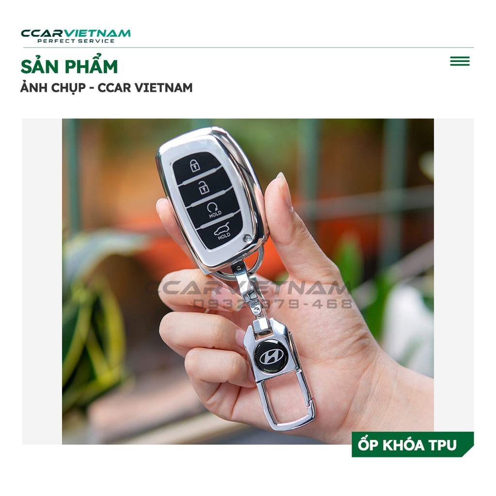 Ốp Khóa Hyundai Creta 2022, 2023, Stargazer  Màu Silver - Bọc Chìa Khoá Chất Liệu Nhựa TPU Tráng Nhôm Cao Cấp