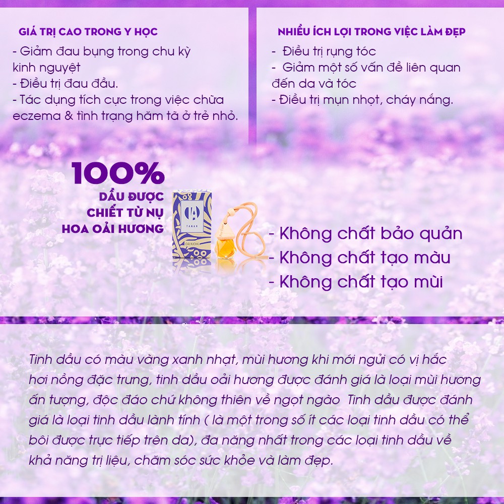 Tinh Dầu Oải Hương Nguyên Chất 10ml_Tinh dầu lavender xông phòng hiệu quả, an toàn