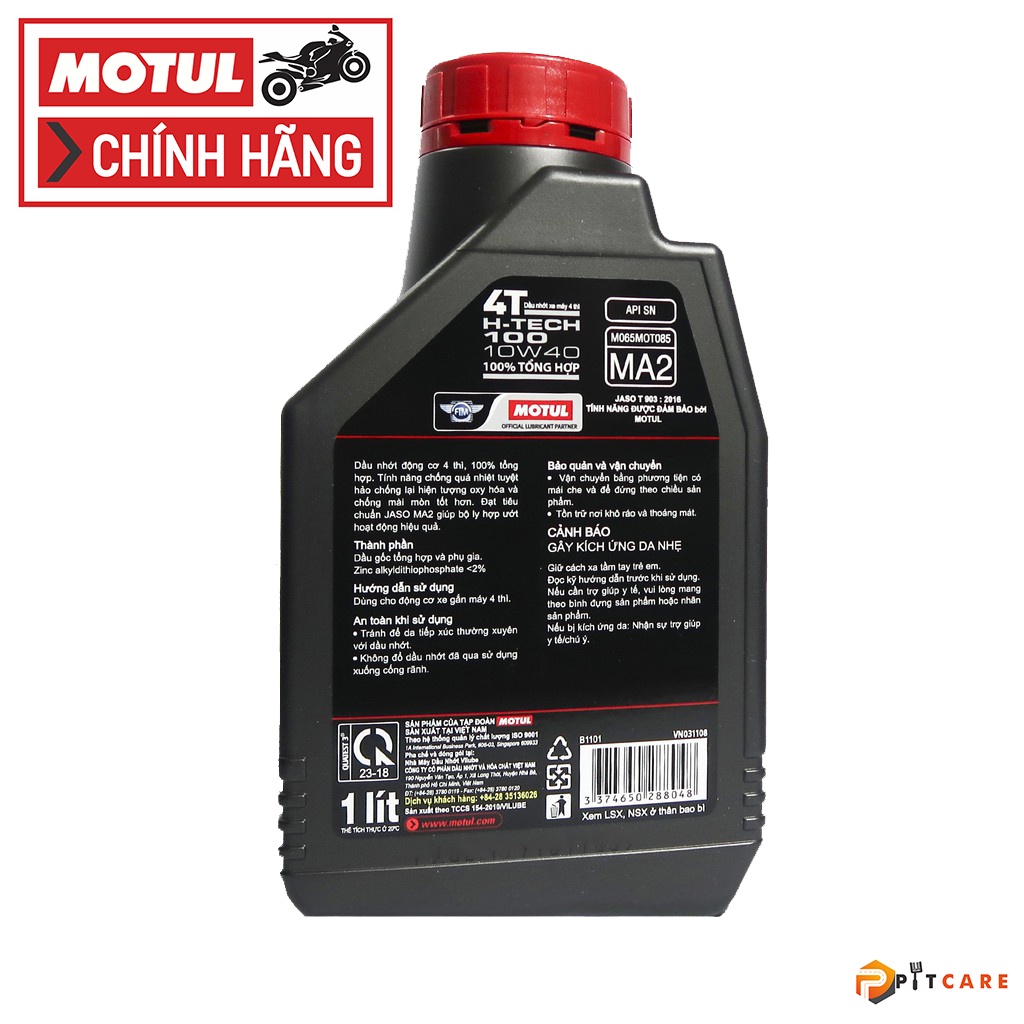 Nhớt Xe Máy Motul H Tech 100 4T 10W40 Có Chiêt Lẻ