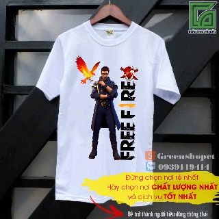(Tặng Kèm Móc Khóa )Áo Thun Tay Ngắn Free Fire Nhân Vật Alok Vải Thái S055