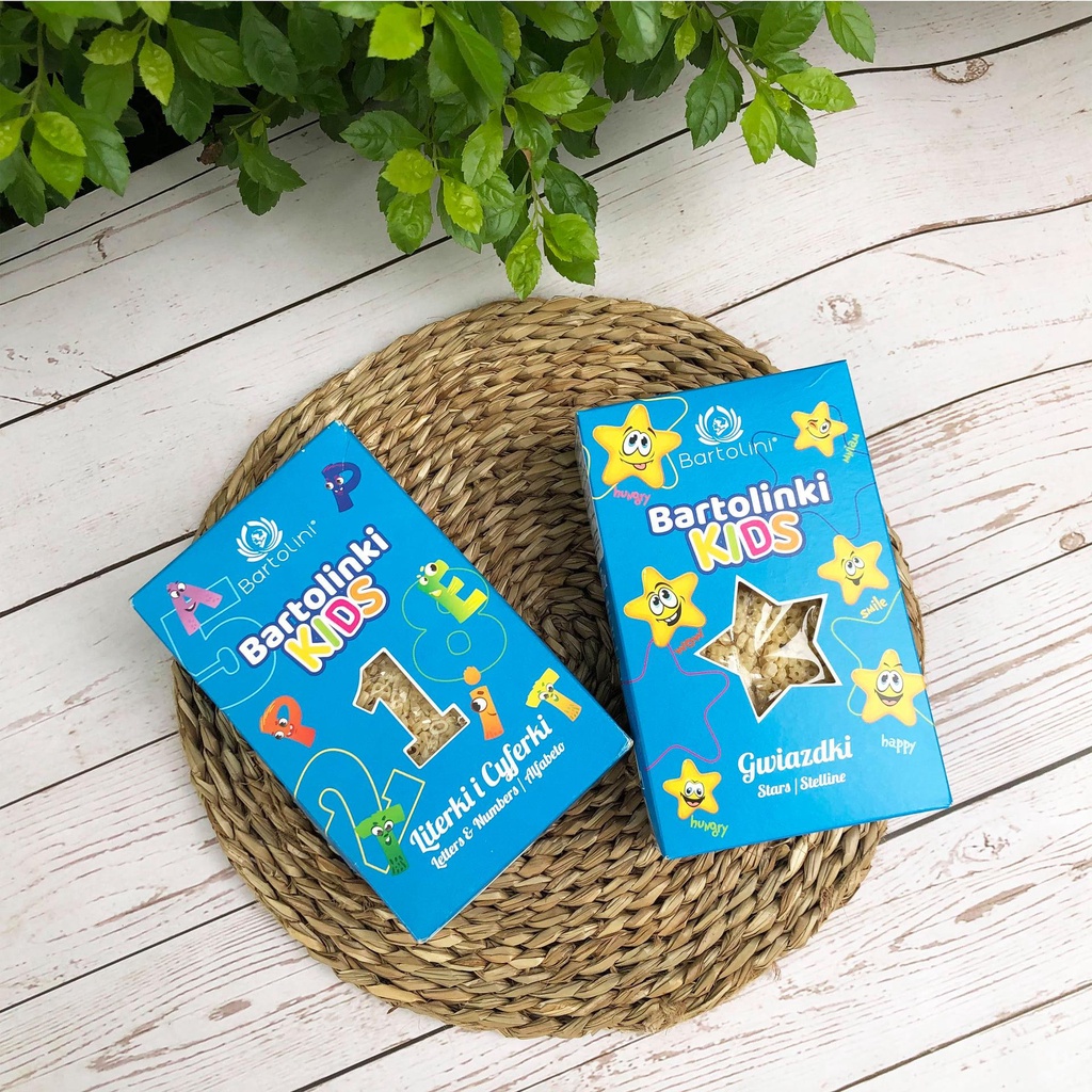 Mì nui cho bé hình ngôi sao/chữ cái chữ số Bartolini 250g