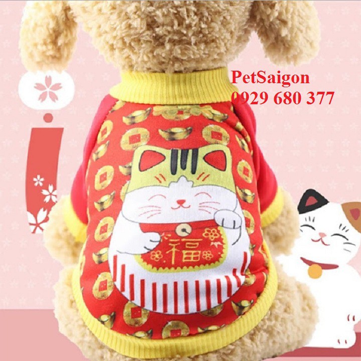 [Cute] áo thun hình thần tài dễ thương cho chó mèo