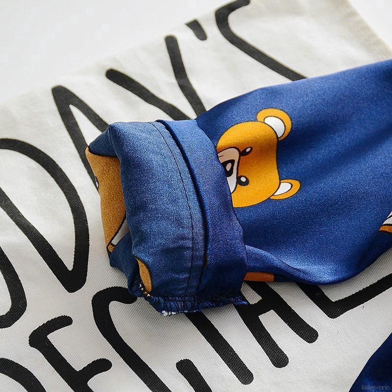 Bộ đồ ngủ dài in hình hoạt hình dễ thương cho bé