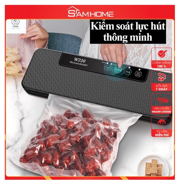 Máy Hút Chân Không Thực Phẩm W230 tự động, hút khô và hút ướt, hàn độc lập