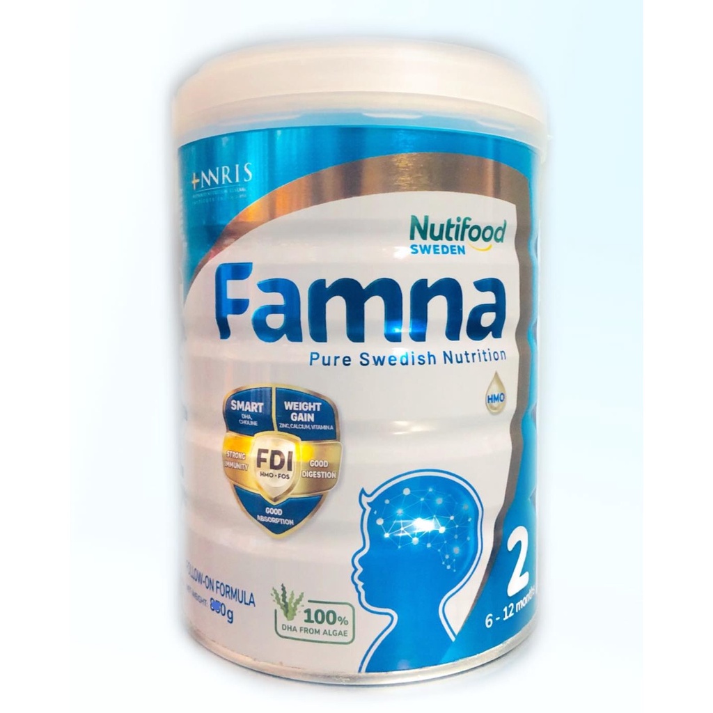 Sữa bột Nutifood Famna Số 2 Hộp 400gr 100% Sản Xuất Từ Thụy Điển - Dành cho bé từ 6 đến 12 tháng tuổi
