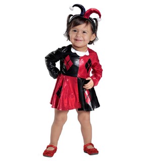 Hm0111 - đầm hóa trang nhân vật bác sĩ harley quinn kèm cài tóc cho bé gái