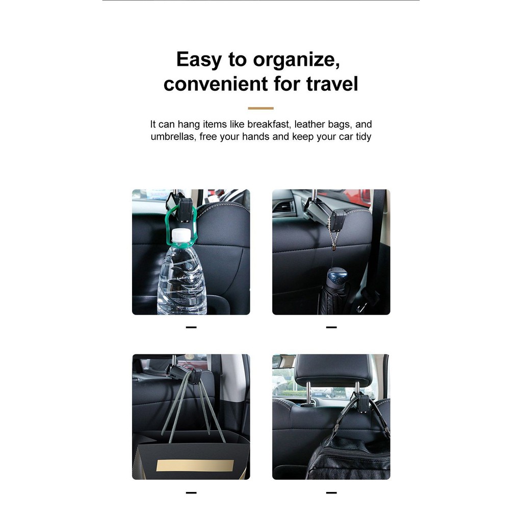 Bộ đế giữ điện thoại gắn lưng ghế trước dùng trên xe hơi - Baseus Backseat Vehicle Phone Holder Hook | BigBuy360 - bigbuy360.vn