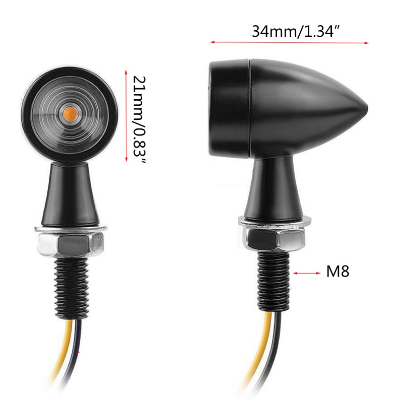 Set 2 Đèn LED Xi Nhan 8mm 12V Dành Cho Xe Mô Tô