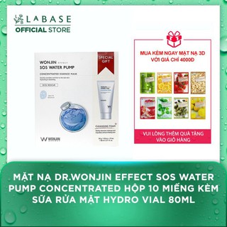 Mặt nạ dr.wonjin effect sos water pump concentrated hộp 10 miếng kèm sữa rửa mặt hydro vial 80ml k590