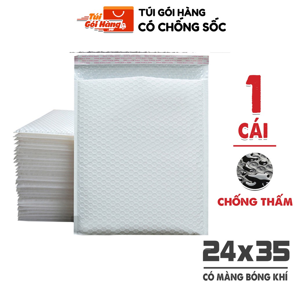 Túi Gói Hàng Chống Sốc TUIGOIHANG Kích Thước 24x35cm Có Màng Bóng Khí Và Sẵn Lớp Dán Niêm Phong