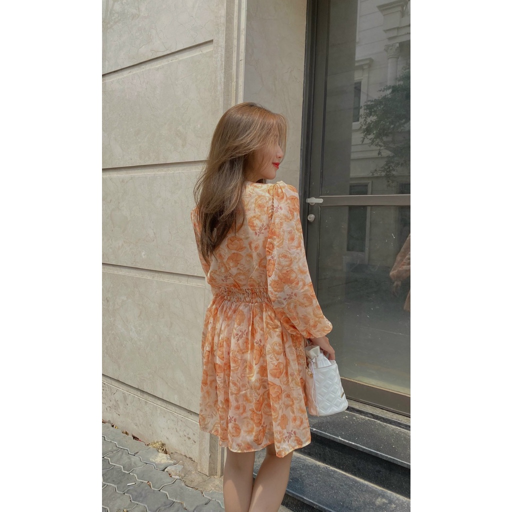 TUBYCATU | Jumpsuit hoa cam orange rose