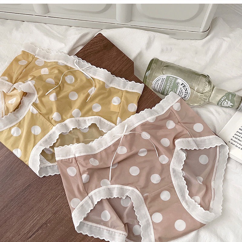 Quần lót nữ su lụa họa tiết chấm bi siêu mỏng siêu mát 1482