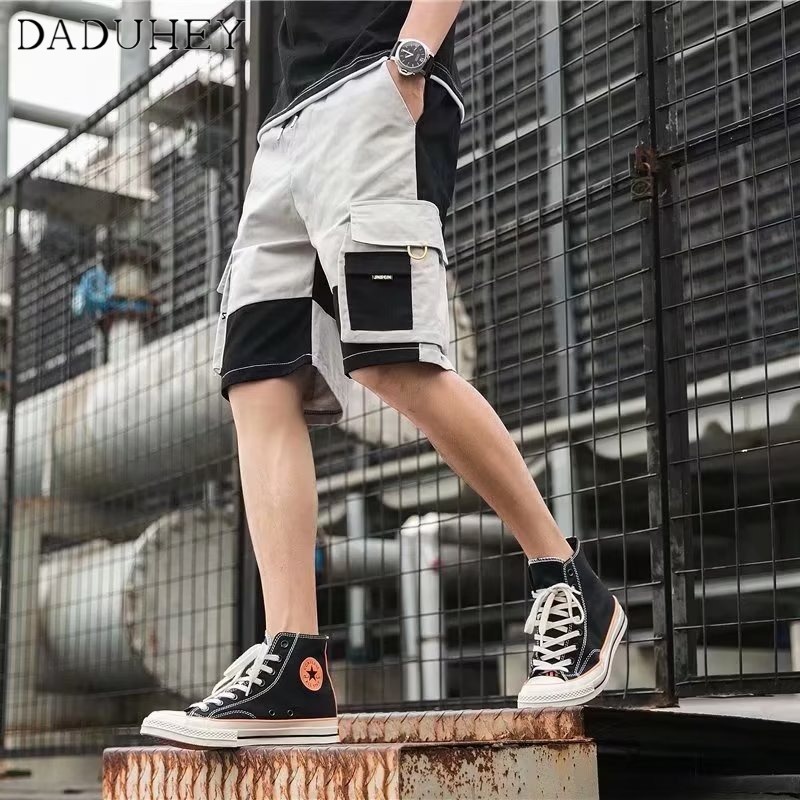 DaDuHey Summer Japanese Color Matching Functional Workwear Shorts Men's plus Size Loose Casual Fashion Brand Sports Shorts