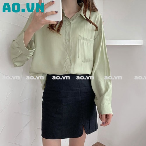 {ao.vn} Áo sơ mi nữ cổ polo dáng dấu quần 2021 FREESHIP 50K A,033 | BigBuy360 - bigbuy360.vn