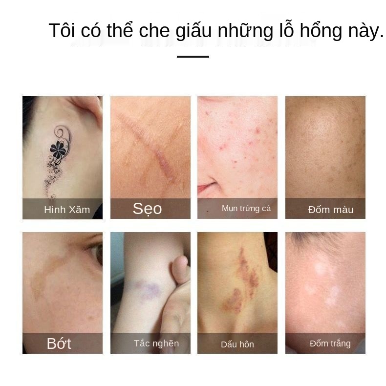 Kem che khuyết điểm hình xăm không thấm nước che sẹo phẫu thuật, nốt ruồi, vết bớt, dày da, đốm trắng, kem sáp, mạnh mẽ