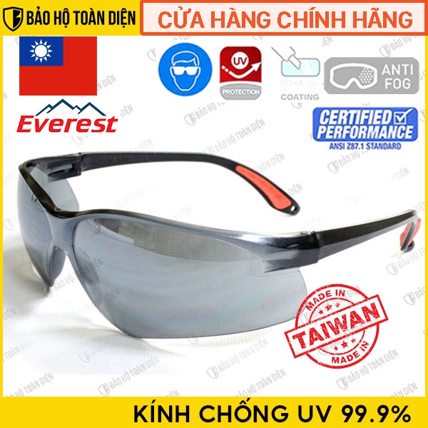 (RẺ) [TẶNG KHĂN LAU KÍNH] Kính bảo hộ Everest EV204. Kính chống bụi, chống chói, cản gió, chống trầy, tia UV.