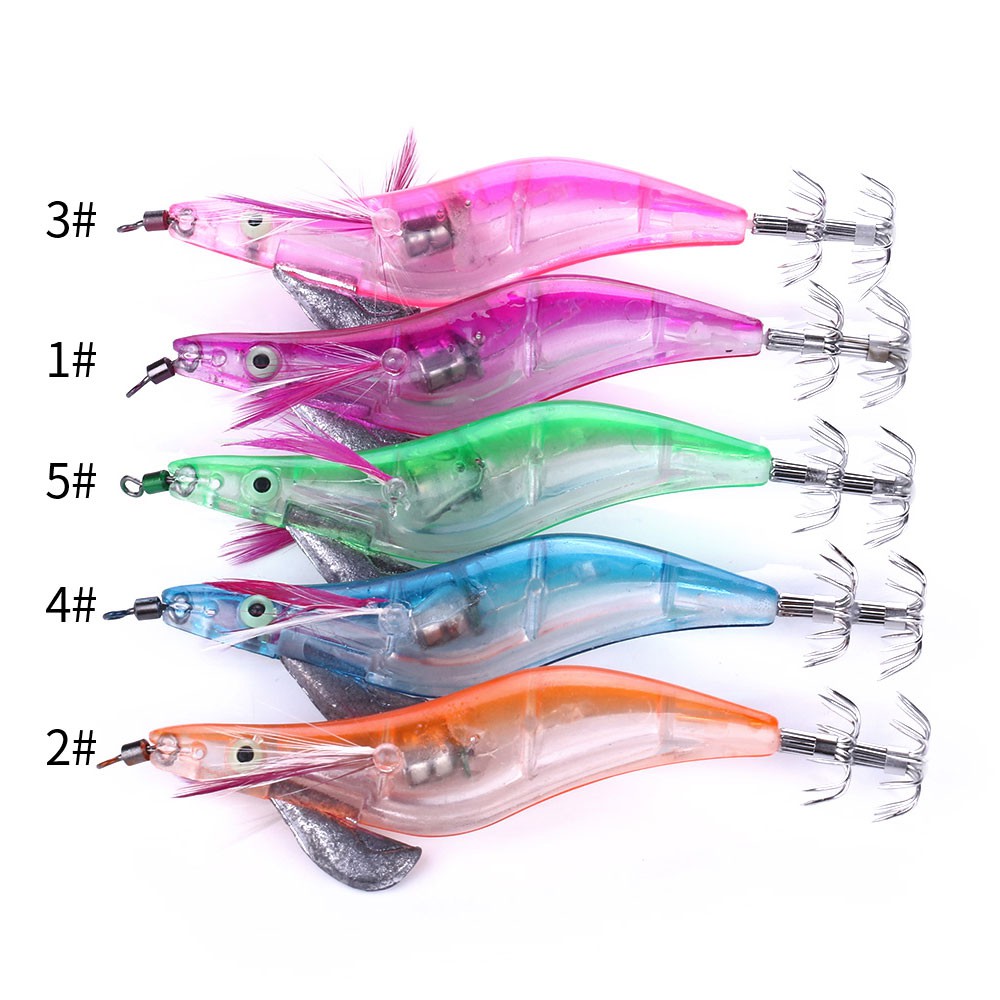 HENGJIA 21g Mực ống Jigs Fishing Tackle Lures Bả # 3.5 Tôm nước mặn