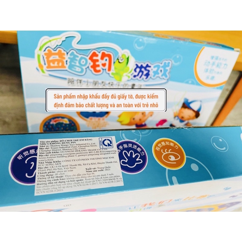 Bộ đồ chơi câu cá 45 con đĩa xoay có nhạc fishing - tặng kèm pin