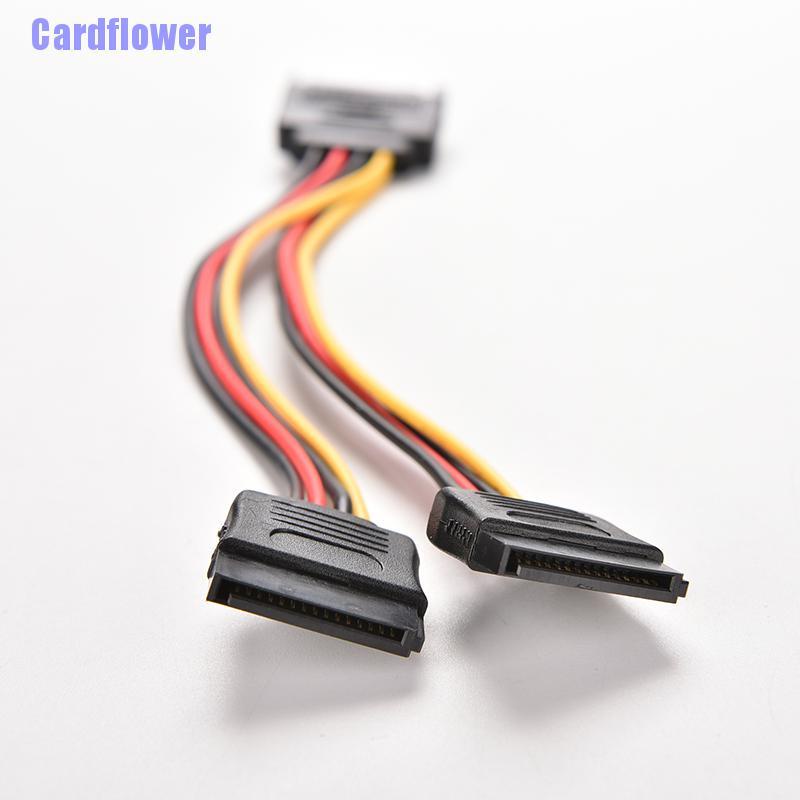 Cardflower  15 Pin SATA Male to SATA Female 1:2 Y Splitter Power Cable