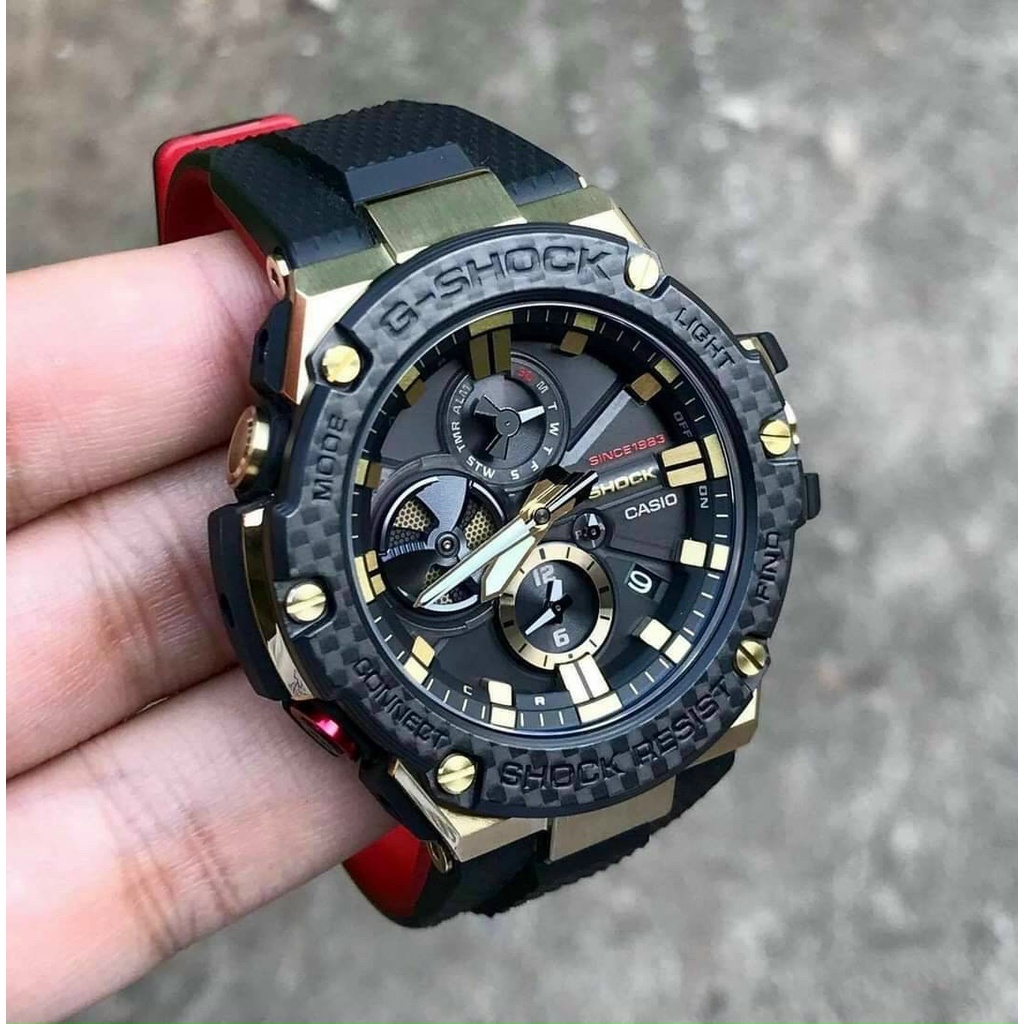 Đồng hồ Casio G Shock nam B100  Viền Thép, Chống va đập, đồng hồ thể thao, phiên bản đặc biệt, full box