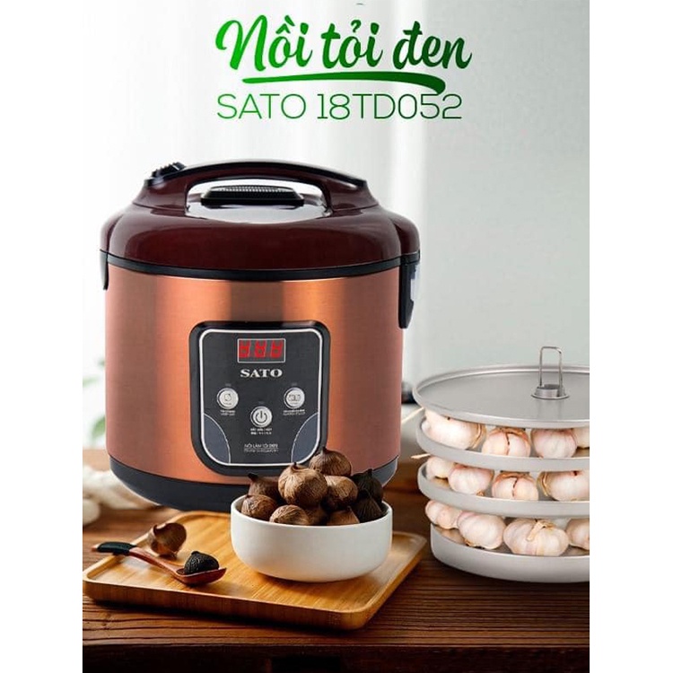 Nồi làm tỏi đen SATO 18TD052 dung tích 4,5L bảng điều khiển điện tử - Nồi nấu tỏi đen sản xuất tại Việt Nam